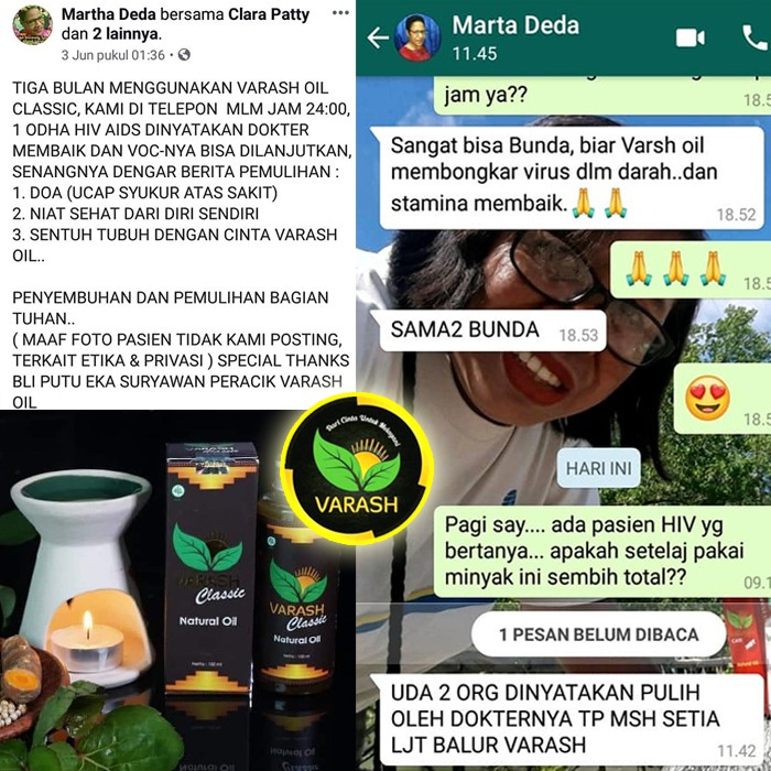 hiv diterapi dengan minyak varash classic oil