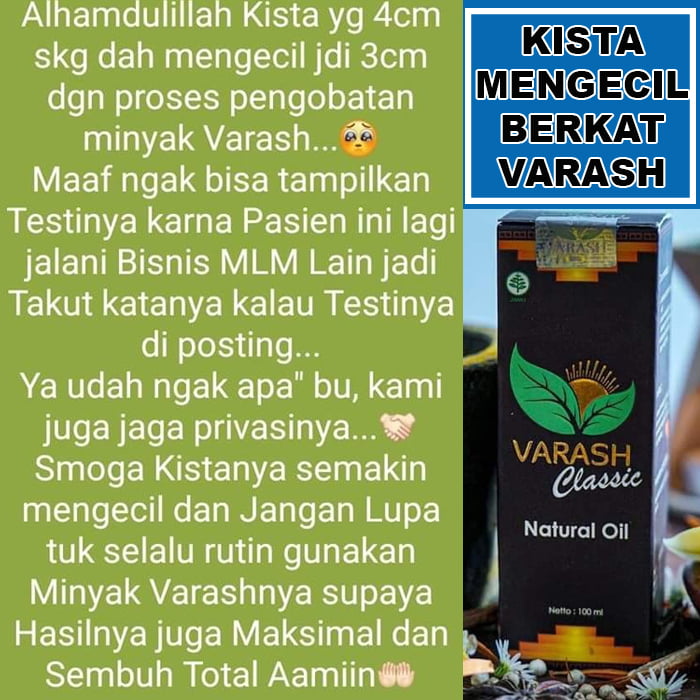 kista mengecil terbantu varash natural classic oil