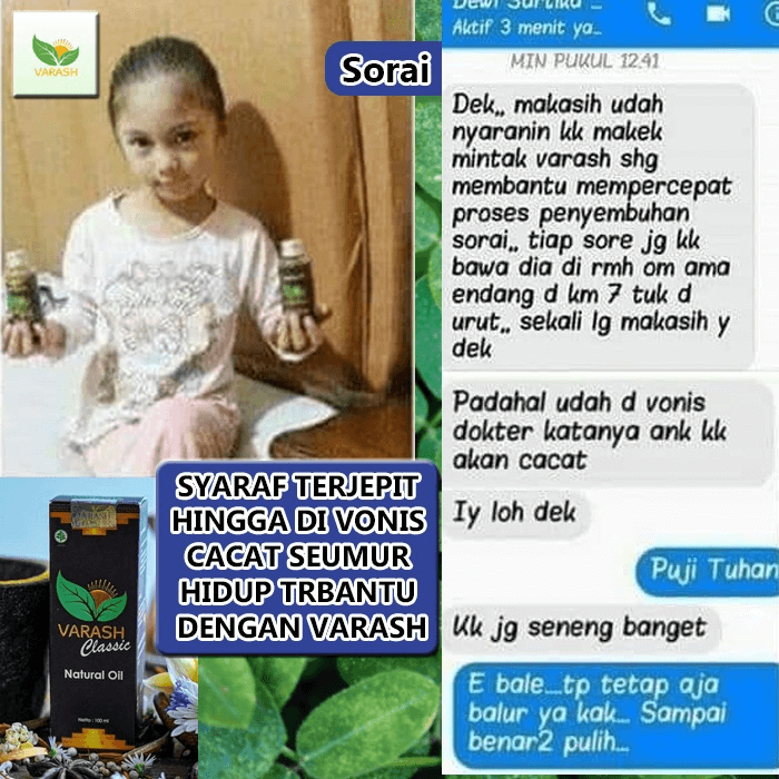 saraf terjepit, cacat fisik terbantu varash natural classic oil