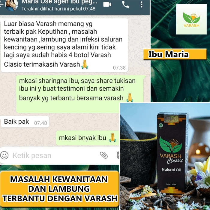 masalah kewanitaan terbantu varash natural classic oil